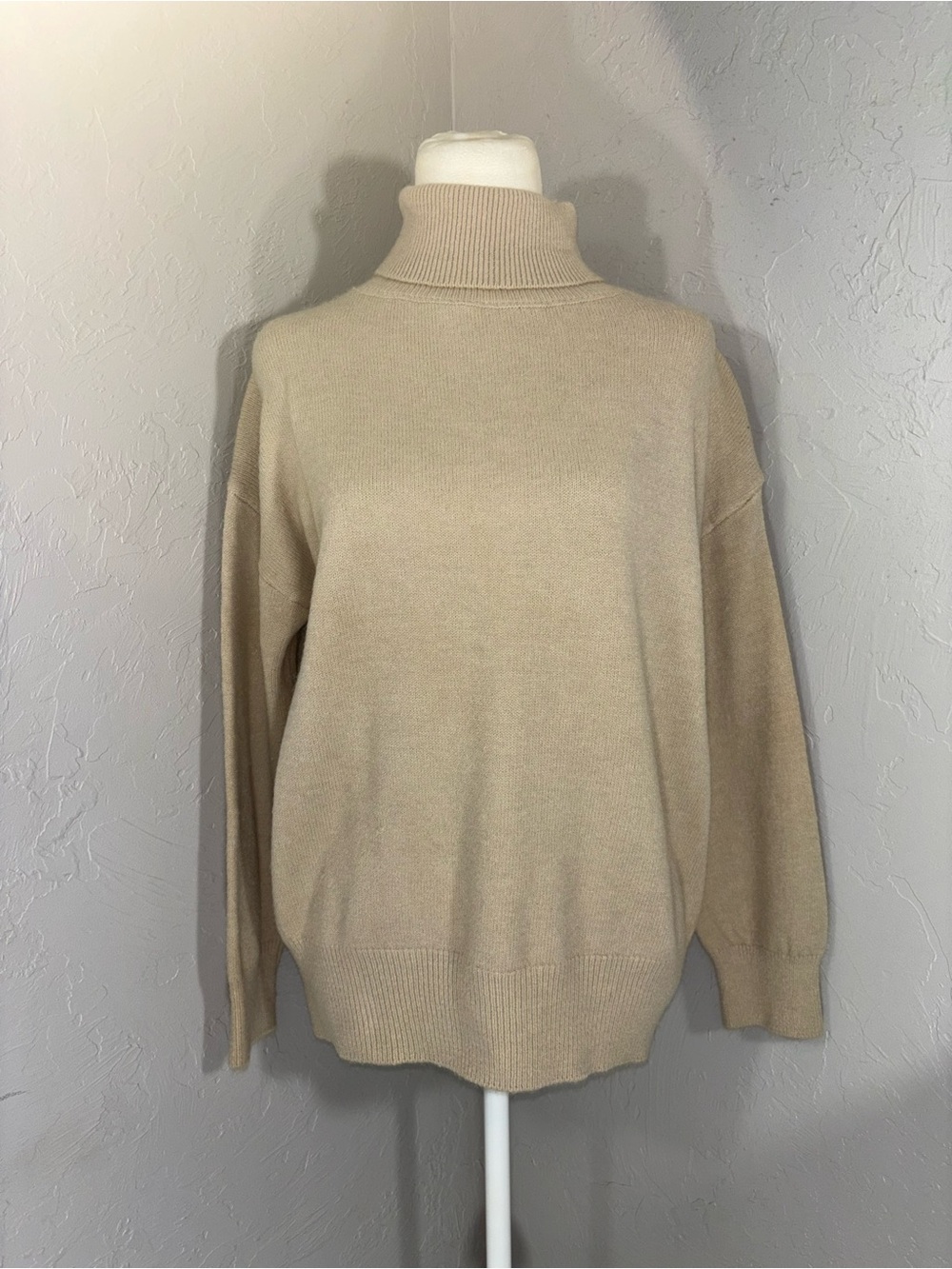 Classic Beige Turtleneck Sweater - Cozy Neutral Layer